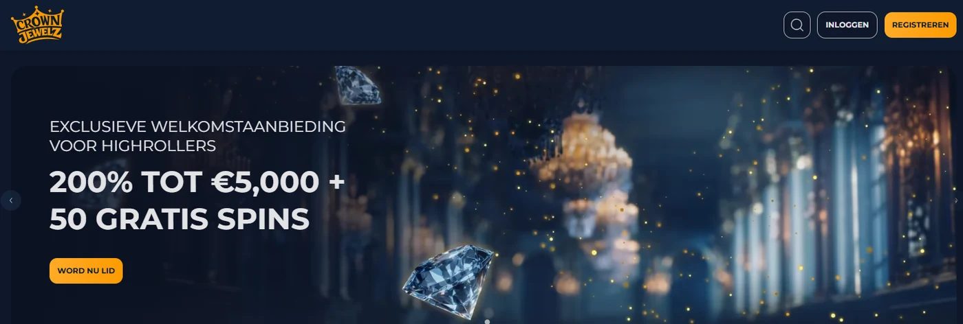 CrownJewelz casino zonder CRUKS review met Cash Spins zonder wagering
